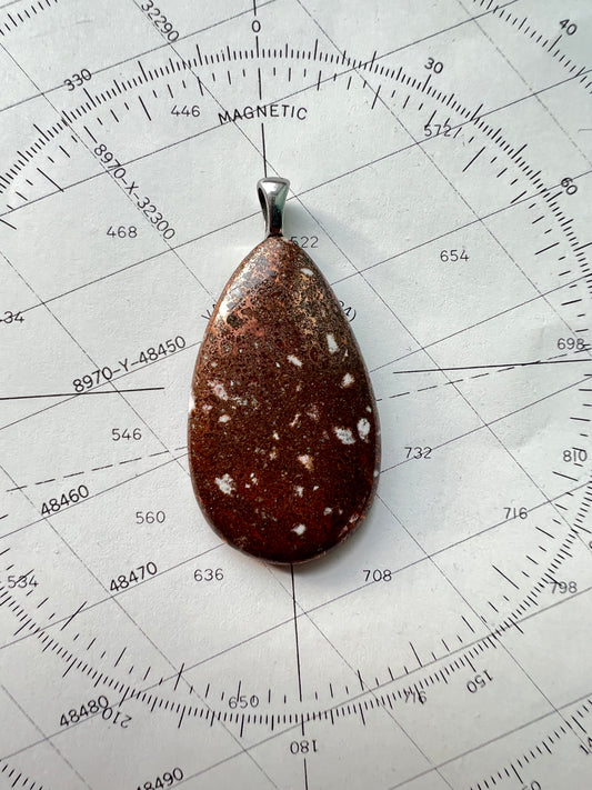 Michigan Firebrick Big Teardrop Necklace