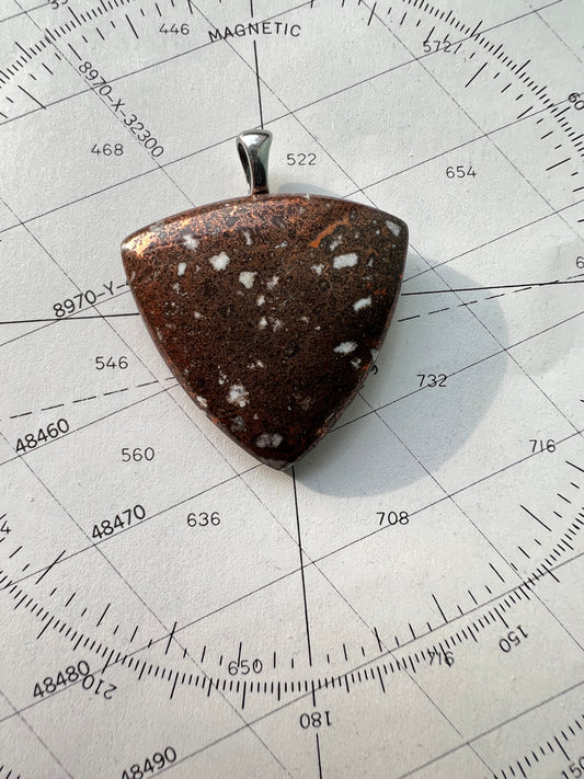 Michigan Firebrick Big Triangle Necklace