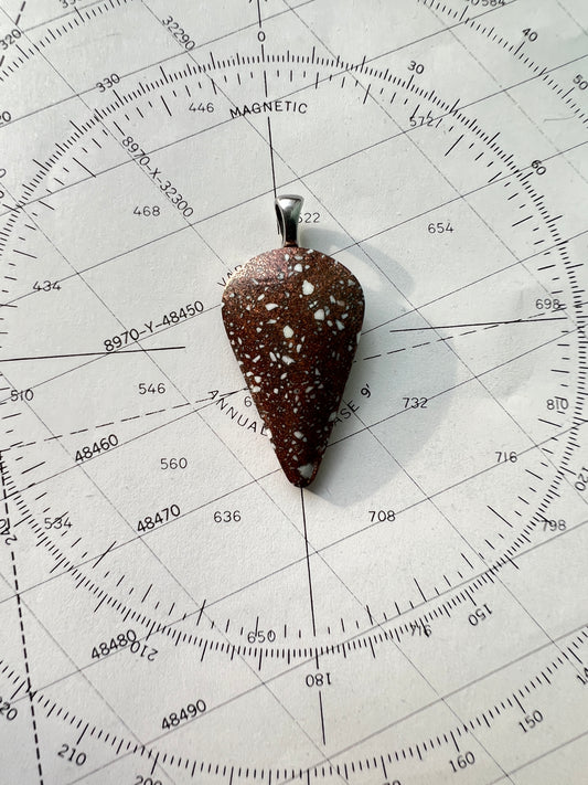 Michigan Firebrick Upside Down Teardrop Necklace