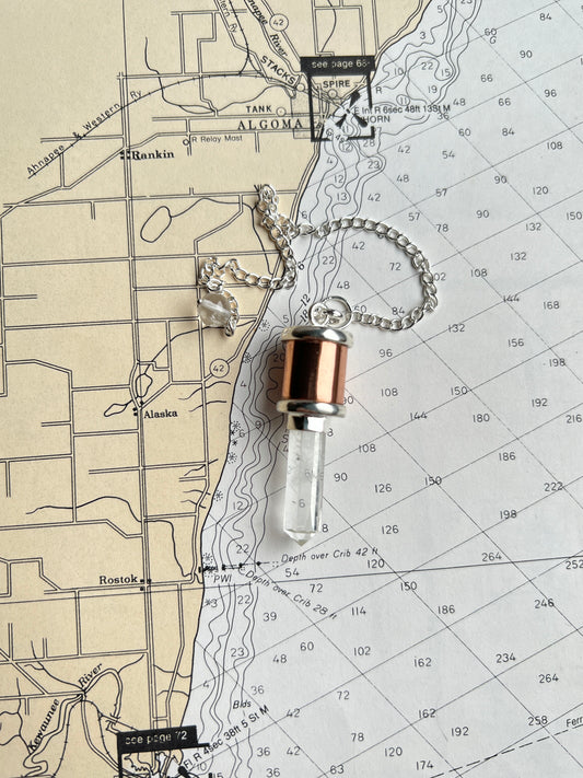 Clear Quartz & Copper Pendulum