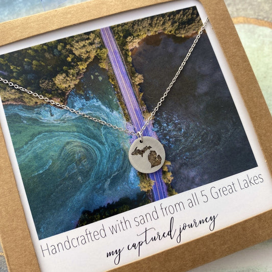 Michigan Sand Cutout Necklace
